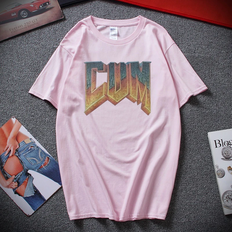 Рубашка Doom Cum Винтажная футболка с графическим рисунком для мужчин хлопковая