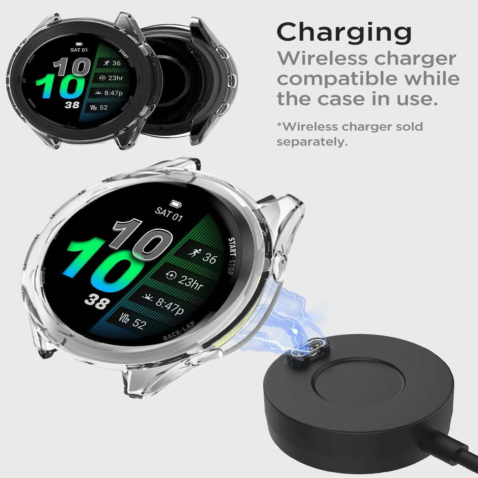 Фото Защитная пленка для экрана Garmin Forerunner 970 570 965, защитный корпус для часов из TPU, прозрачный бампер для Venu 4 3 2 2S №3