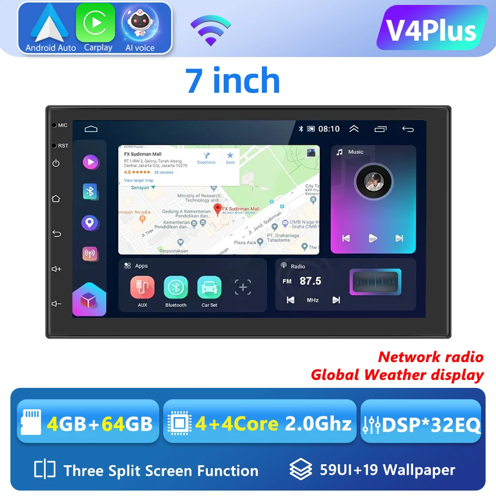 

Podofo 8G 128G 2din автомобильный Android радио мультимедийный плеер 7/9/10 "GPS для Toyota Volkswagen Hyundai Nissan Kia Renault Suzuki Lada