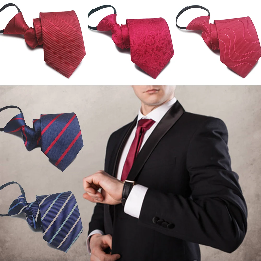 

Fashion Lazy Zipper Men's Tie Daily Wear Necktie Accessories 8cm Jacquard Classic Ties for men Wedding Party Gift 2023 New