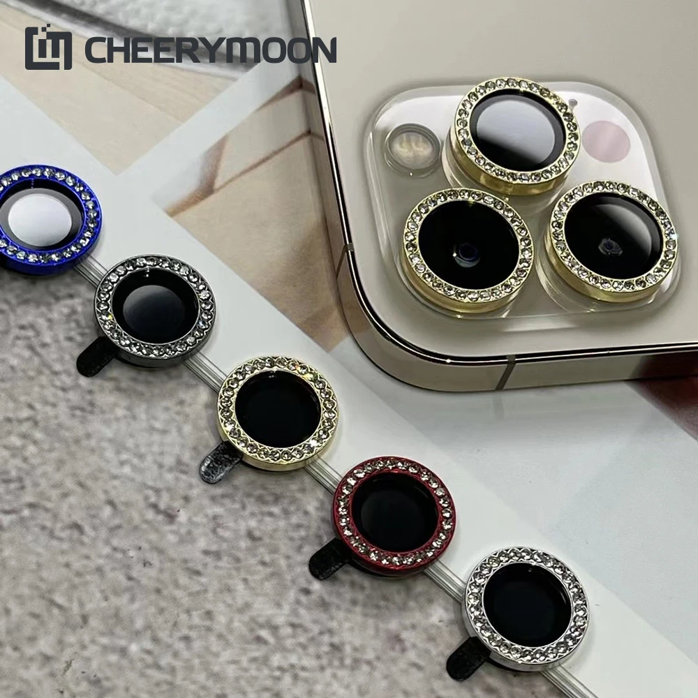 

Hot! Single Row Diamonds Camera Lens Decorative For iPhone 13 12 11 Pro Max mini Len Film Protector Glass Back Ring