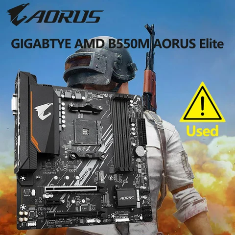 Б/у GIGABYTE B550M AORUS ELITE системная плата AMD B550 Socket AM4 DDR4 HDMI-совместимый 128GB PCI-E 4,0 M.2