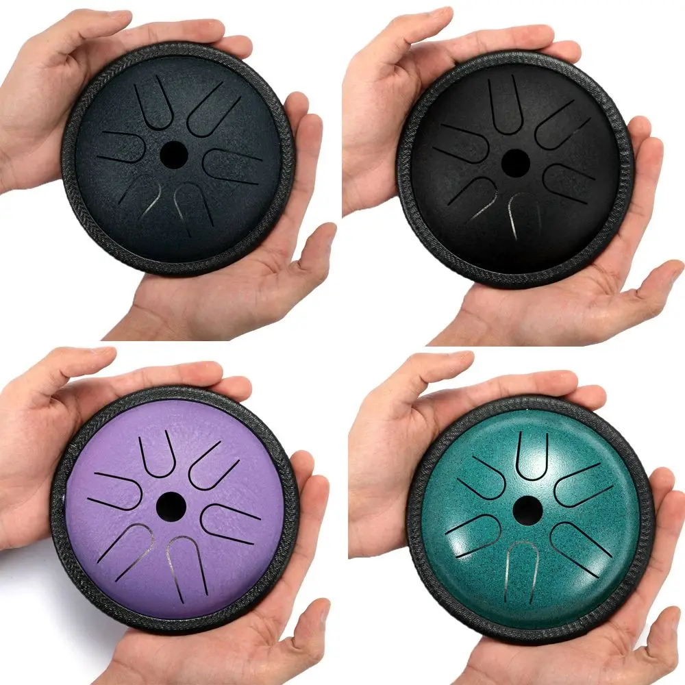 

Relax Alloy Steel Percussion Instruments Handpan Instrument Percussion Drum 6 Tune Tongue Drum 5.5 Inch