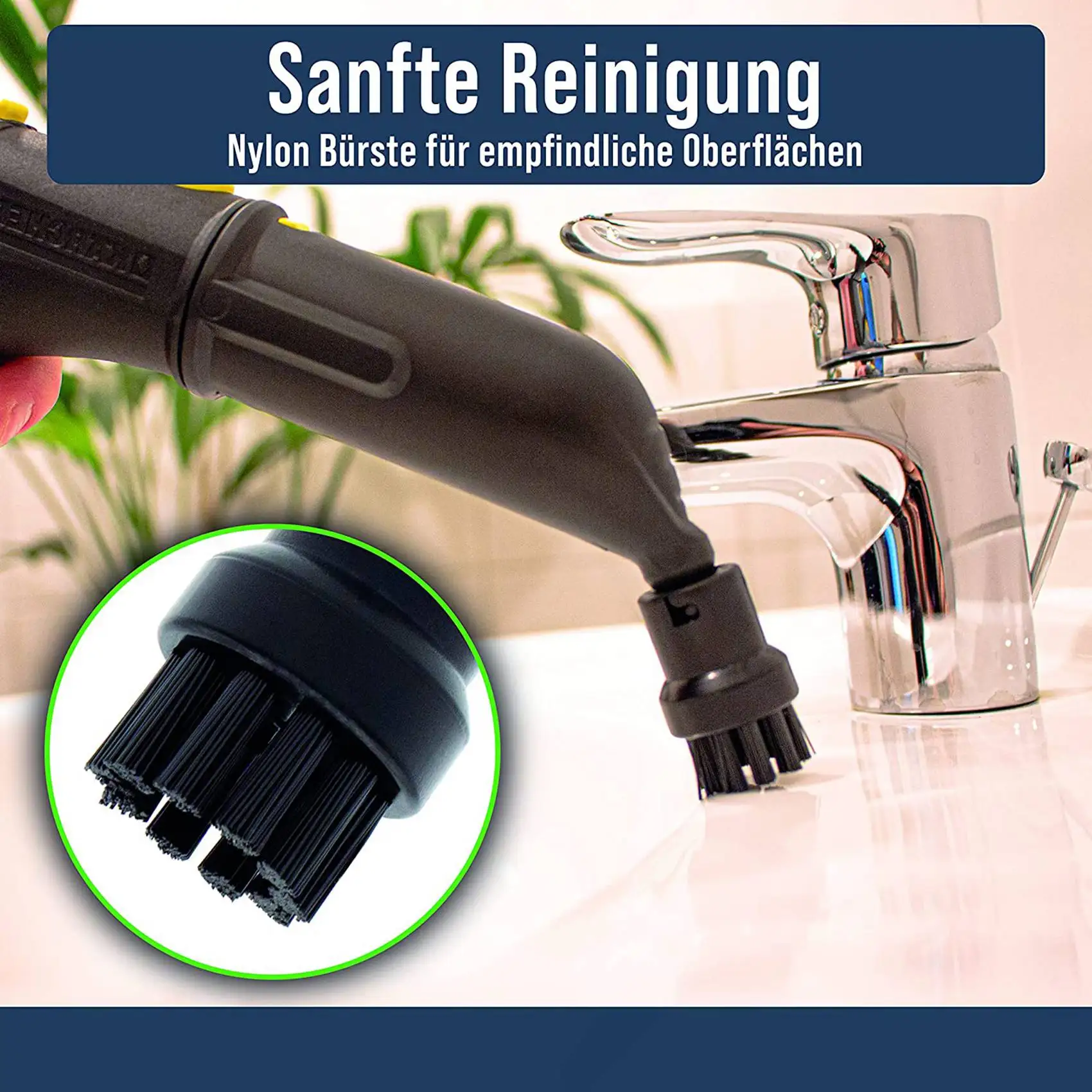 Набор круглых щеток [4 шт.] Подходит для аксессуаров пароочистителей Karcher круглой