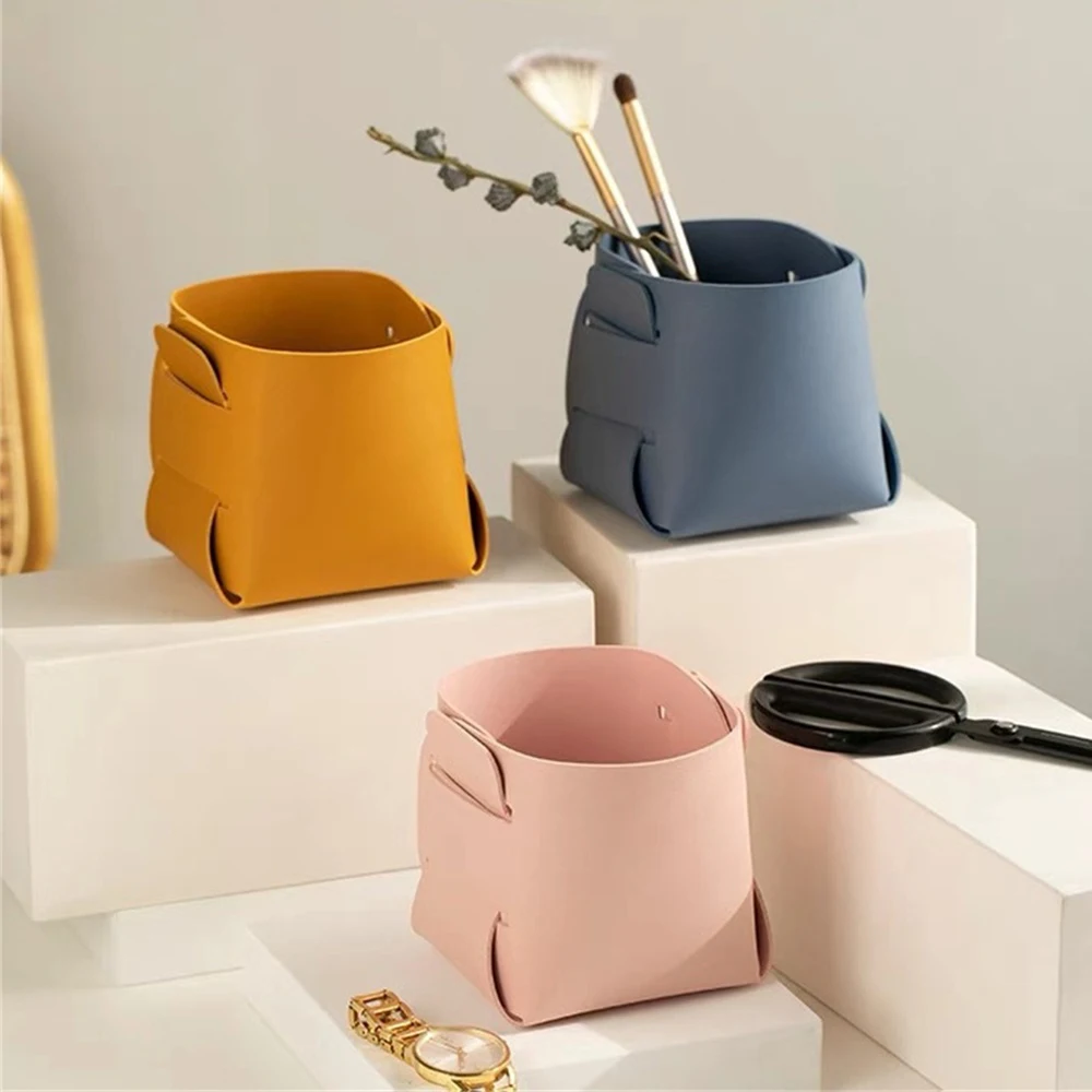 

Remote Control Leather Storage Box Various Colors Pen Holder Pu Multifunctional Storage Box Household Accessories Sundries