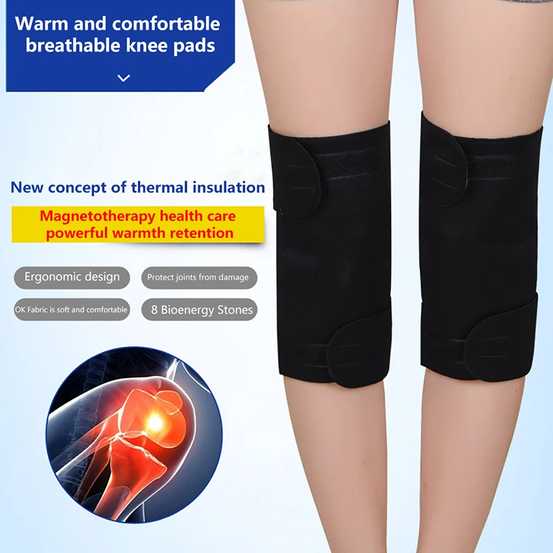 

2Pcs Knee Brace Support Kneepad Protector Tourmaline Self Heating Belt Magnetic Protective Knee Massage Therapy Health Care