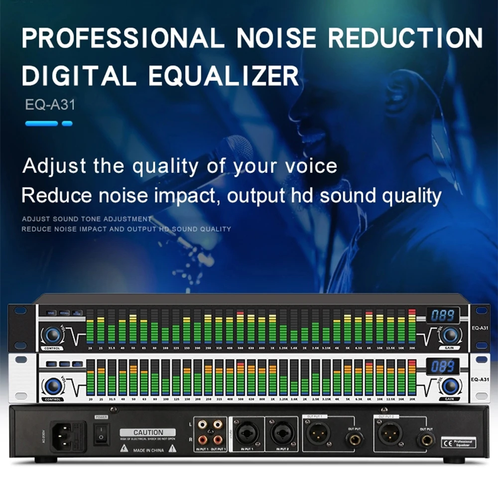 

EQA31 31 Bands Graphic Sound Equalizer DSP Processor Profesional Digital Audio Equalizer DJ Studio Recording Effect Equalizador