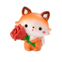 little fox statue high quality resin cute for desktop smiling fox figurine desktop ornament statue