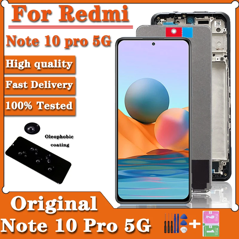 

Оригинальный AMOLED дисплей 6,6 дюйма для Redmi Note 10 Pro, китайская версия, сенсорная панель, экран для Redmi Note 10 pro, зеркальный ЖК-дисплей