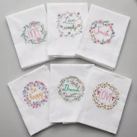 20221pcs embroidered party decorate kitchen towels multi purpose cotton tea towel dining table mat for wedding cloth napkins
