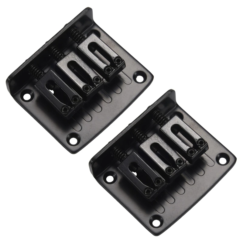 

2X 3-String BLACK Top Loading Hard-Tail Bridge For Cigar Box Guitars & More