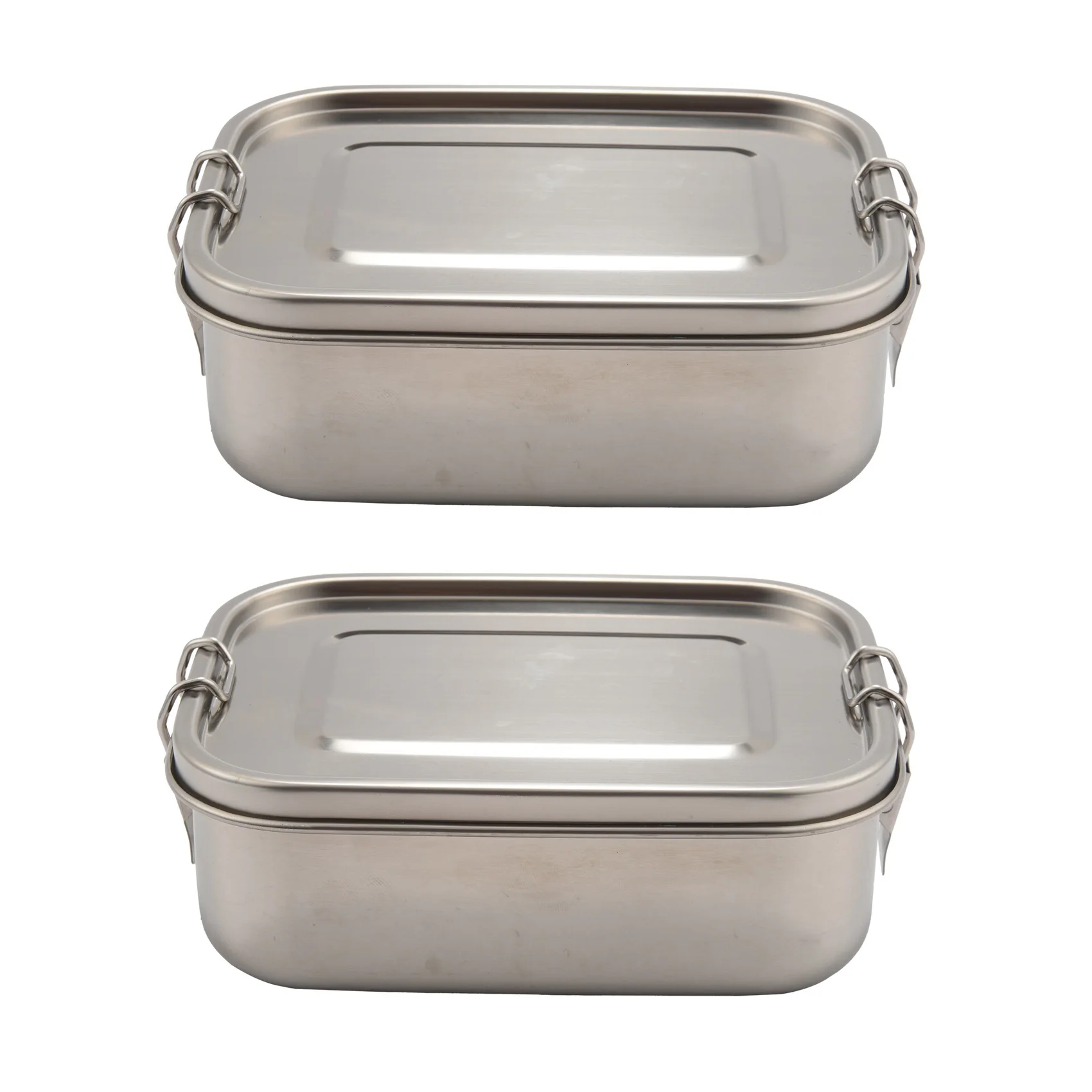 

2X Stainless Steel Lunch Food Container with Lock Clips and Leakproof Design 800ML Bento Boxes Lunch Container