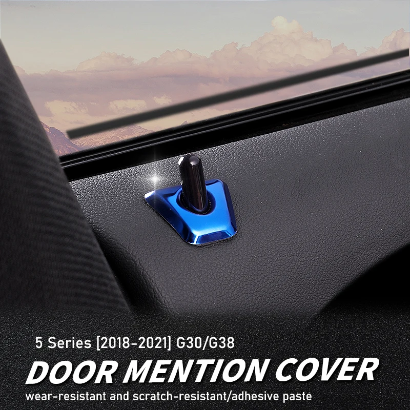

Stainless Steell Car Door Lock Lift Switch Pin Decorative Cover Protective Stickers for BMW 18-20 5 Series G30 G38 Accessories