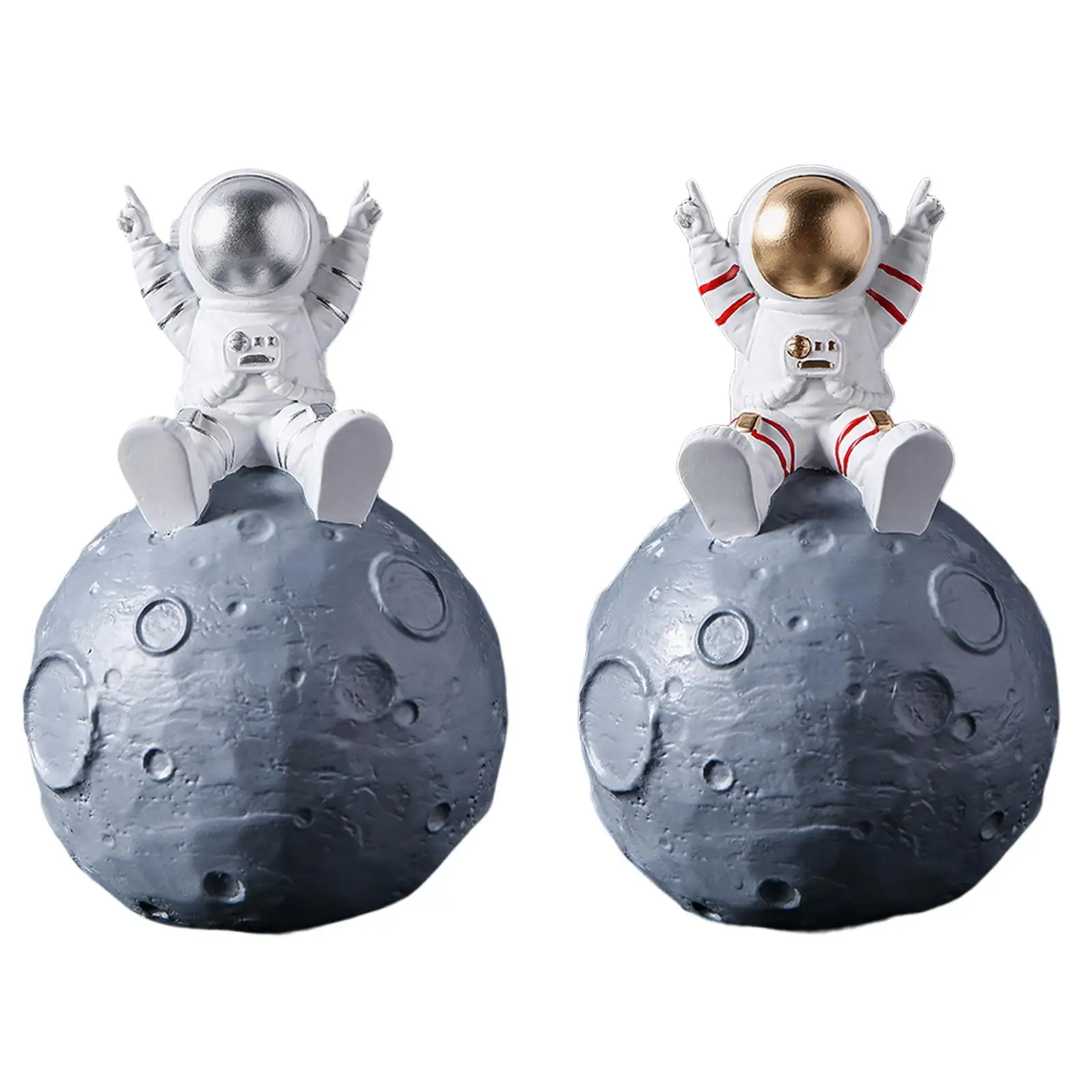 

Resin Astronaut & Planet Coin Bank Statue Spaceman Piggy Bank Money Box Round Money Jar Practical for Office Kids Birthday Boys