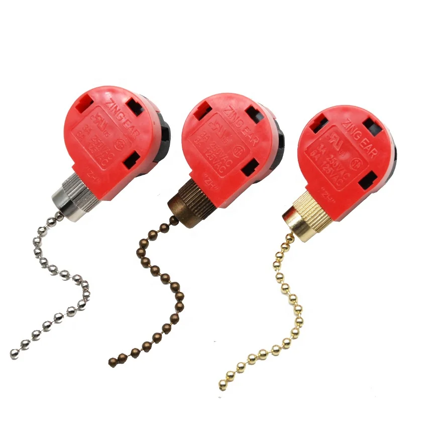 

Zing Ear Ceiling Fan Switch Pull Chain Switch ZE-268S1 3 Speed 4 Wire Control Ceiling Fan Replacement Speed Control Switch