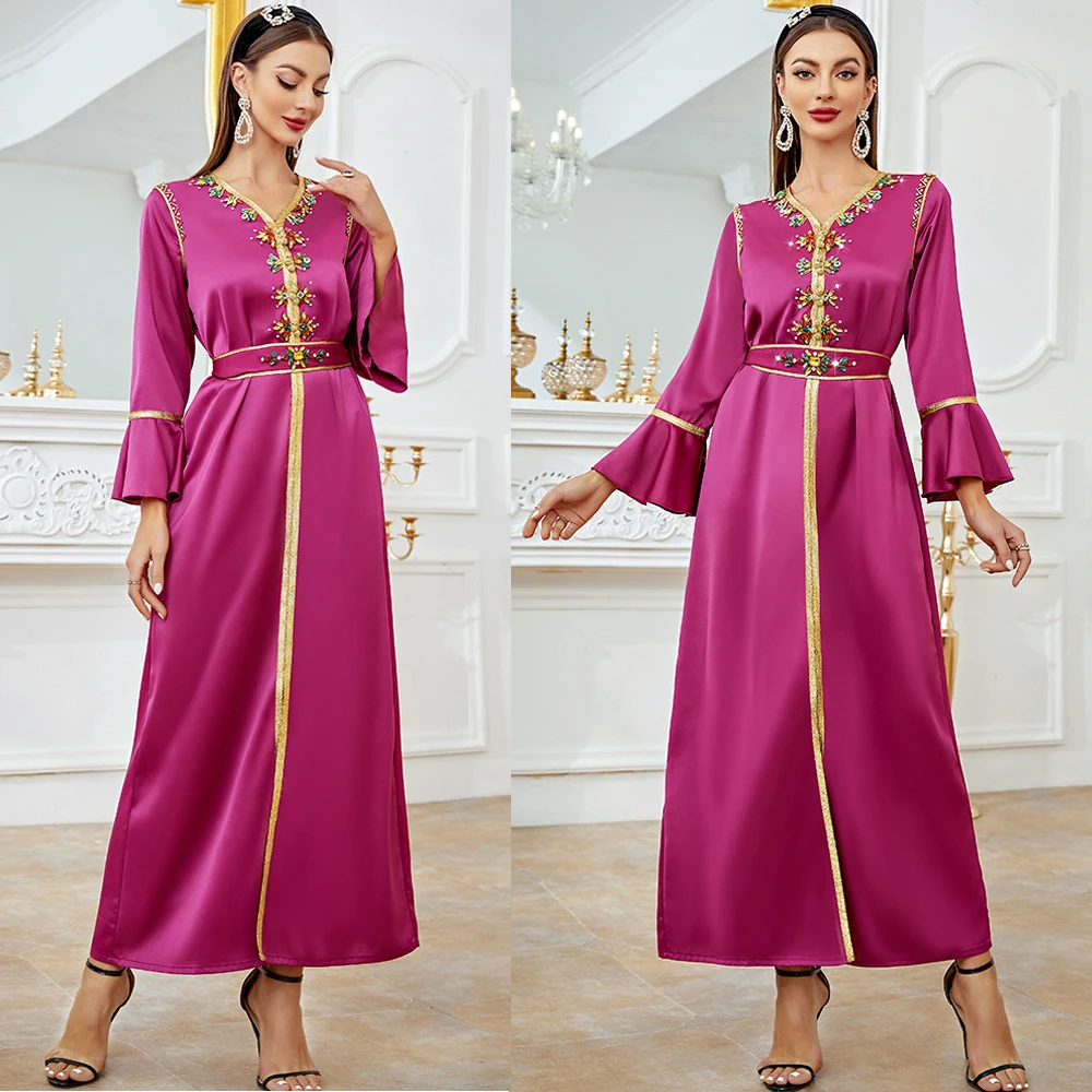 

Ramadan Kaftan Dubai Abaya Islam Pakistan Muslim Arabic Long Modest Dress Turkey African Dresses For Women Robe Femme Musulmane