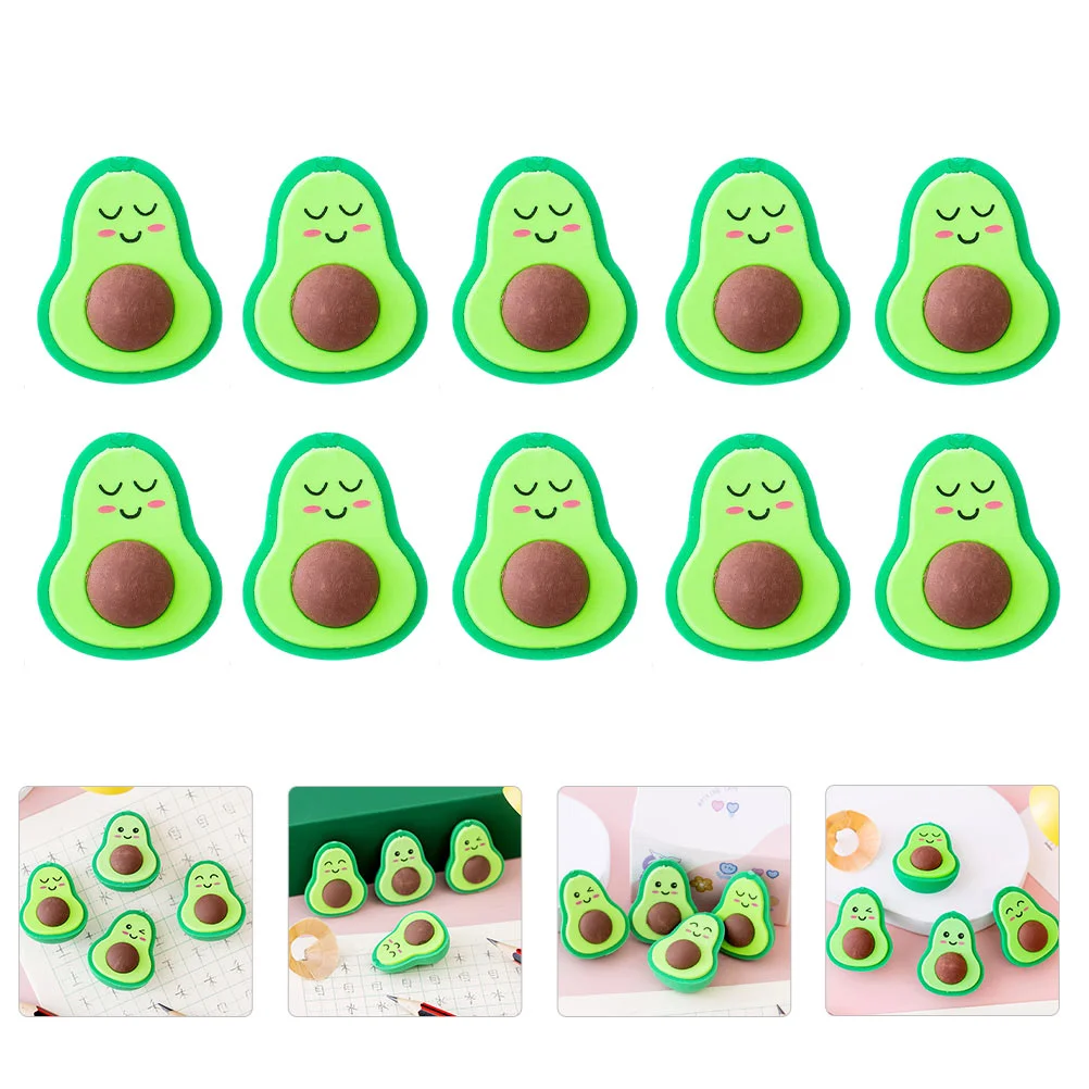 

18 Pcs Avocado Eraser Erasers Toy Food Small Adorable Cartoon Tpr Kids Painting Child Mini