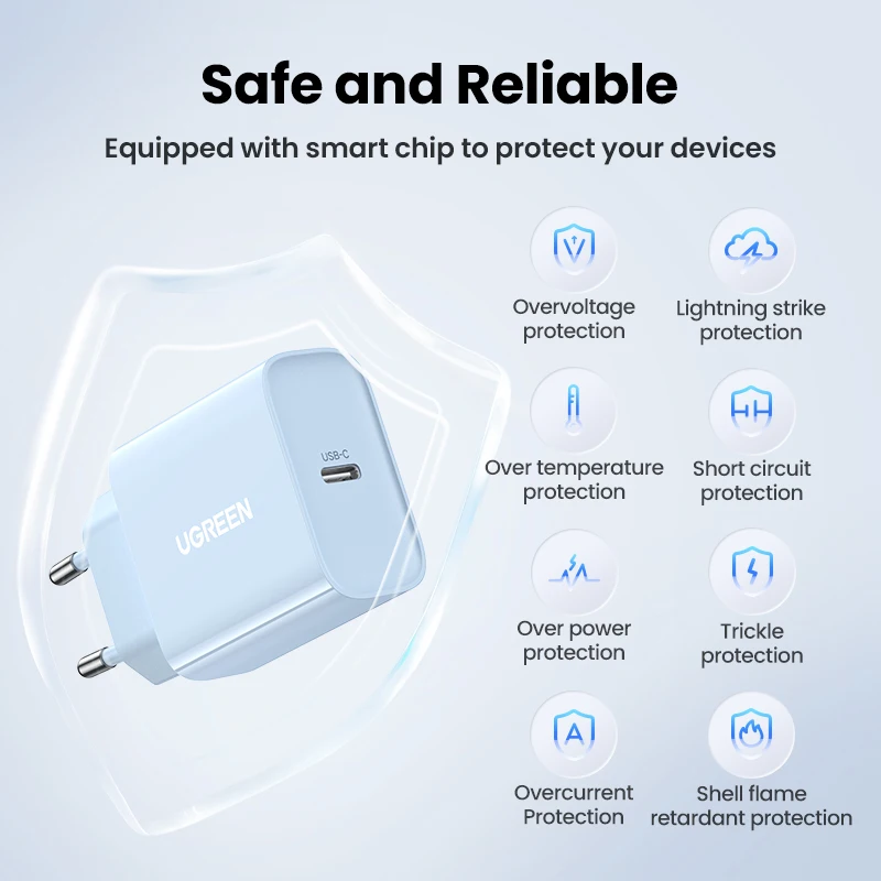 RU Special Sale-UGREEN PD Charger 20W QC4.0 QC3.0 USB Type C Fast Charger for iPhone 14 13 12 Xs  8 Xiaomi Phone PD Charger