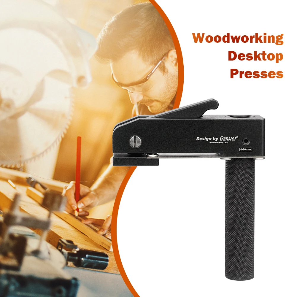

DIY Desktop Quick Acting Hold Down Clamp 3 Gears Metal Desktop Fast Fixed Clip Adjustable 85mm Shank for Carpentry