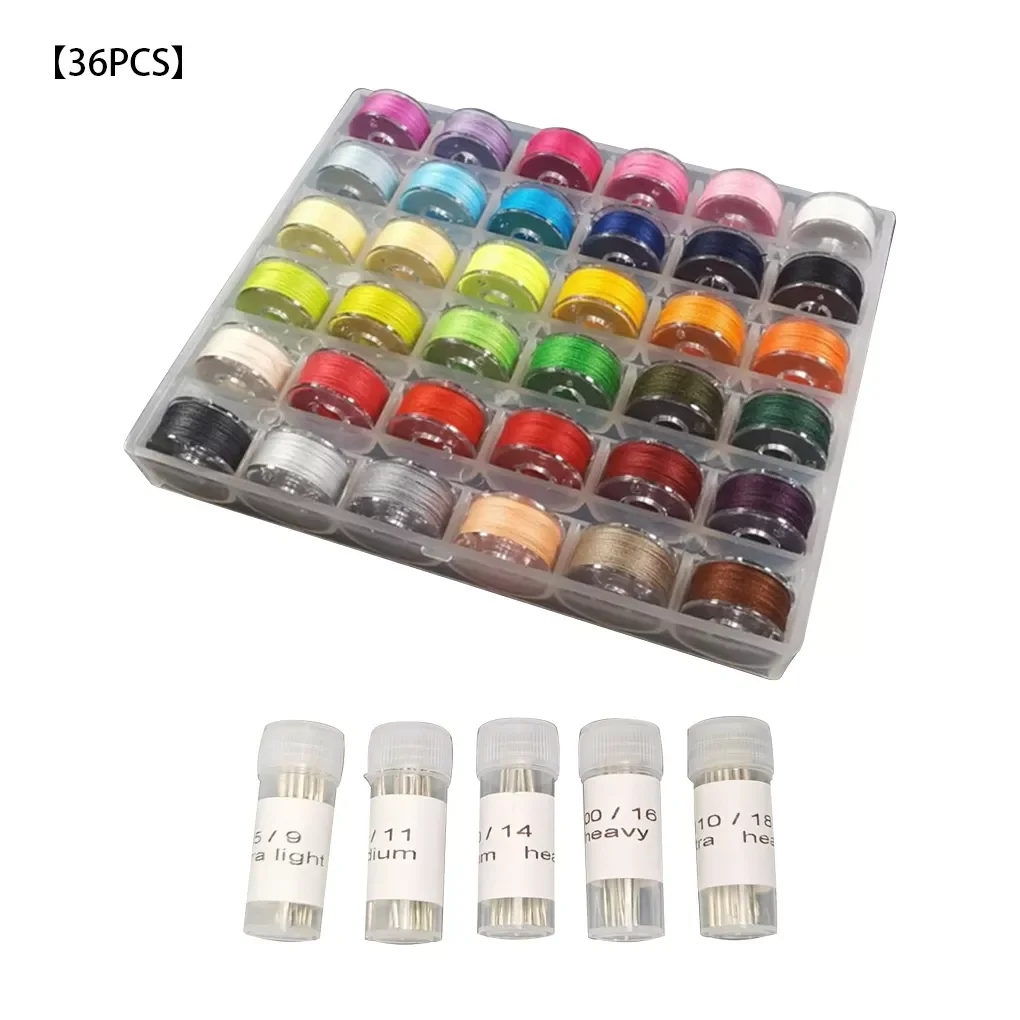 

Cotton Sewing Machine Bobbin Threads Multicoloured Sewing String Set Accessories with Storage Case