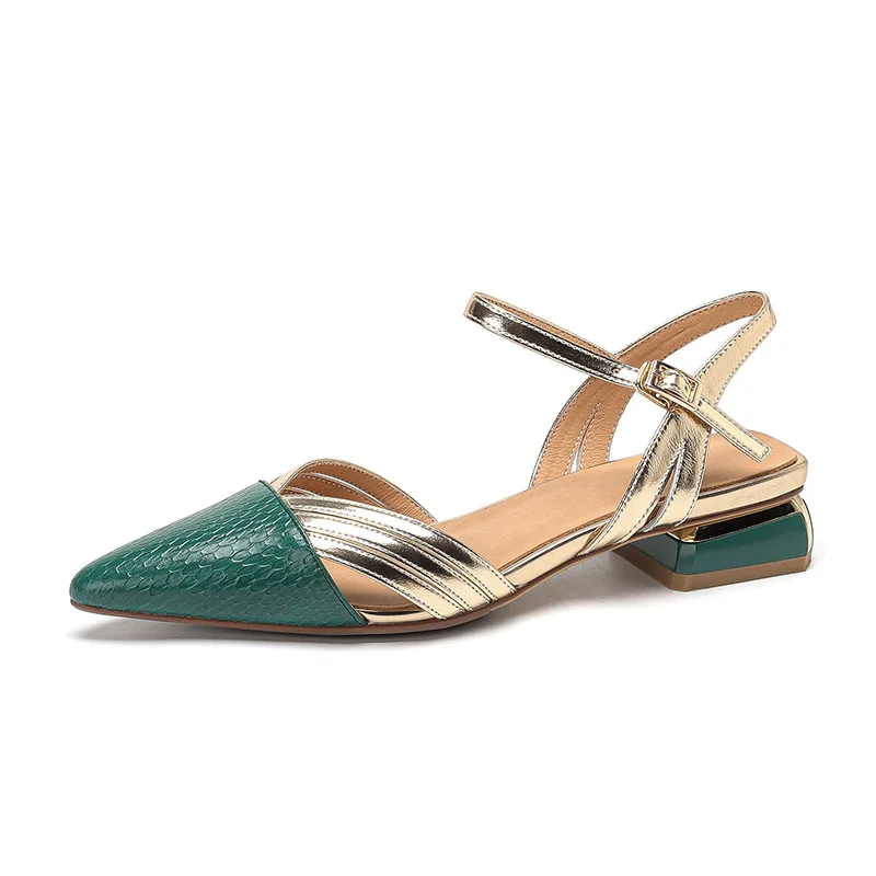 

(YYDD) Brand Genuine Leather Fashion Hollow Design Elegant Women's Sandals High Heels Summer Party Dress Wedding Size34-40