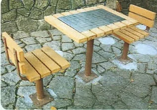 Шахматный стол с скамейкой GMICH