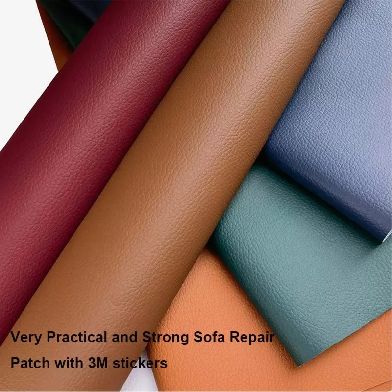 

3M Strong Self Adhesion Litchi Faux Synthetic Leather Sofa Repair Patch Self-adhesive Sticker for Chair Sofa Car Sticker