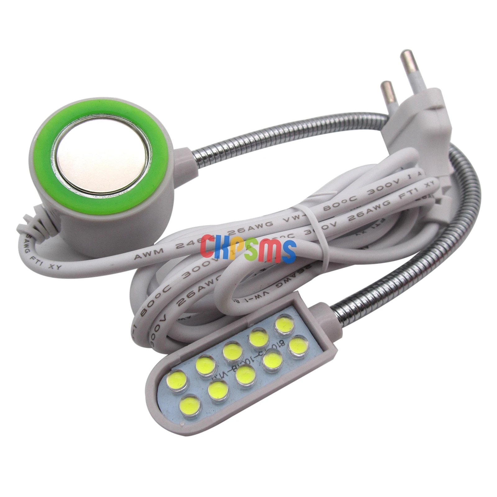 

10 LAMP BEADS AC / EU Plug LED LIGHT GOOSENECK WORKING FLEX MAGNETIC BASE