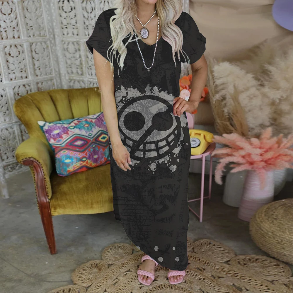 

Roronoa Zoro Summer Dresses for Women 2023 Maxi Dress Anime One Piece V-Neck Split Skirt Print Evening Elegant Long Sexy Print