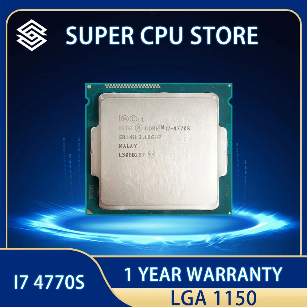 Процесintel Core i7-4770S i7 4770s, 3,1 ГГц, четырехъядерный, восьминый ный, 8 Мб, 65 Вт, LGA 1150
