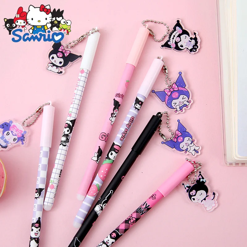 

20-100pcs Sanrio Acrylic Pendant Neutral Pen Cute Kuromi Water Pen Black 0.5m Signature Pen Girl Heart Stationery Wholesale