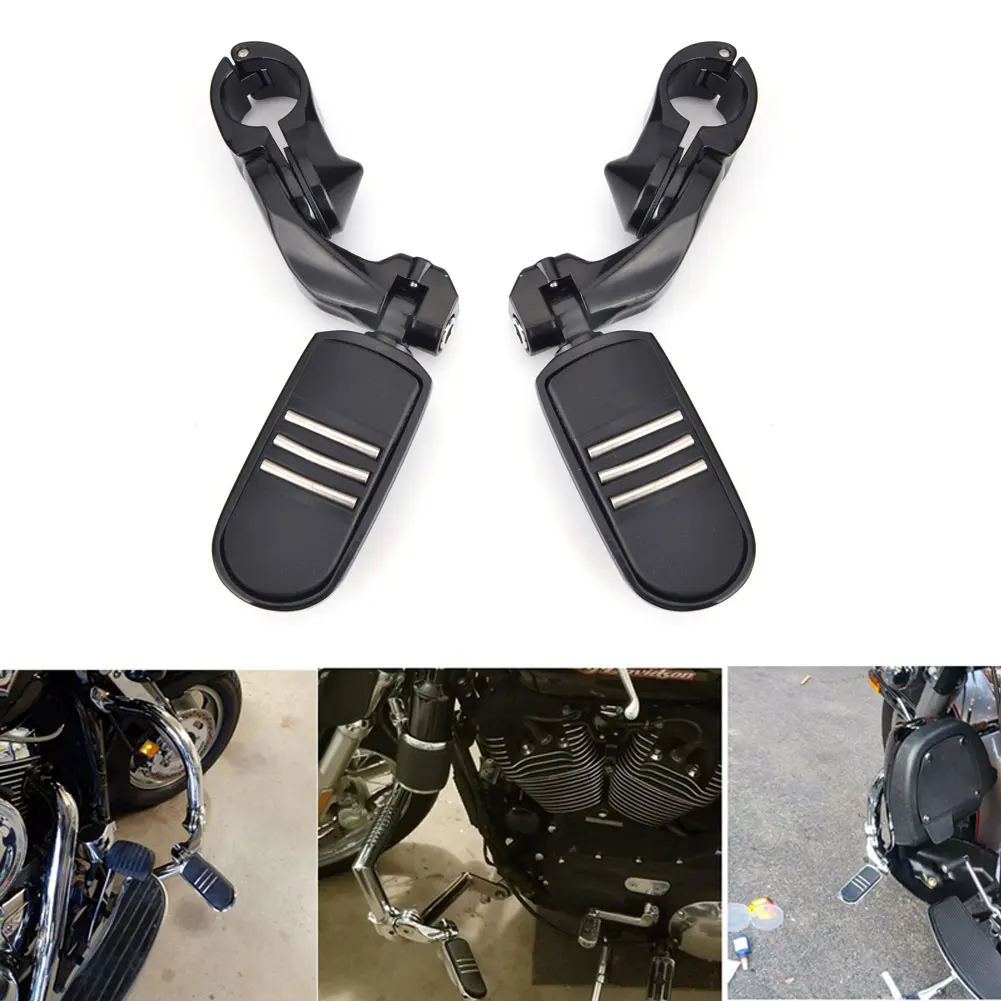 

1-1/4" 32mm Short Angled Streamliner Highway Engine Guard Foot Pegs Fits For Harley Electra Road King Street Glide Touring Honda