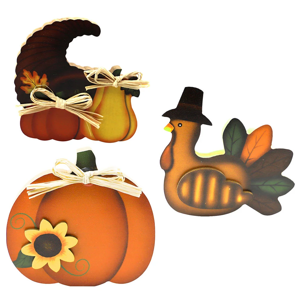 

3Pcs Thanksgiving Ornament Pumpkin Decor Party Desktop Layout Prop
