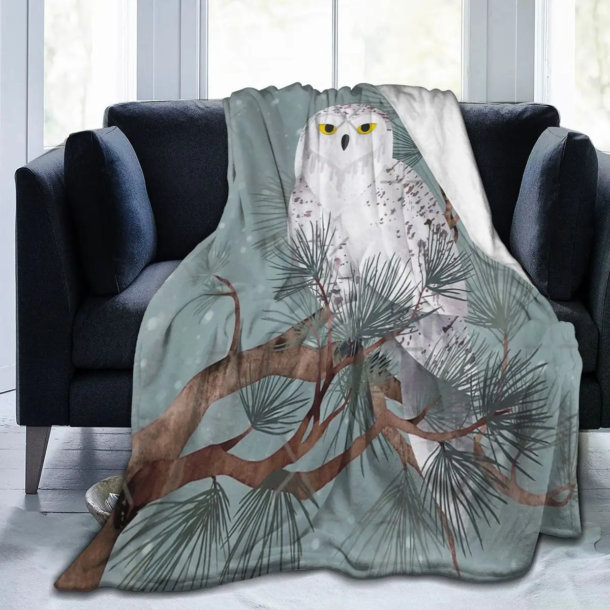 

Одеяло с изображением снежной птицы, одеяло для лица, животное, подарок на день Святого Валентина, День рождения, разные размеры