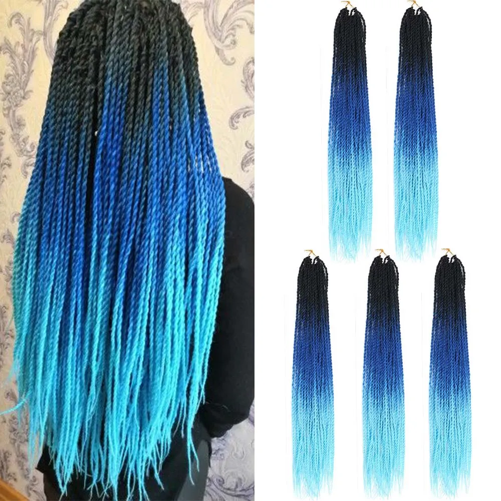 Синтетические Вязанные Крючком Волосы С Эффектом Омбре 24 Дюйма Предварительно