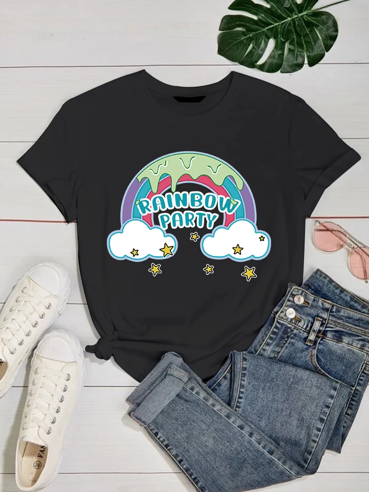 

Модная женская футболка с принтом, футболка с круглым вырезом, женские топы, футболка с коротким рукавом, футболка в стиле Харадзюку, футбол...