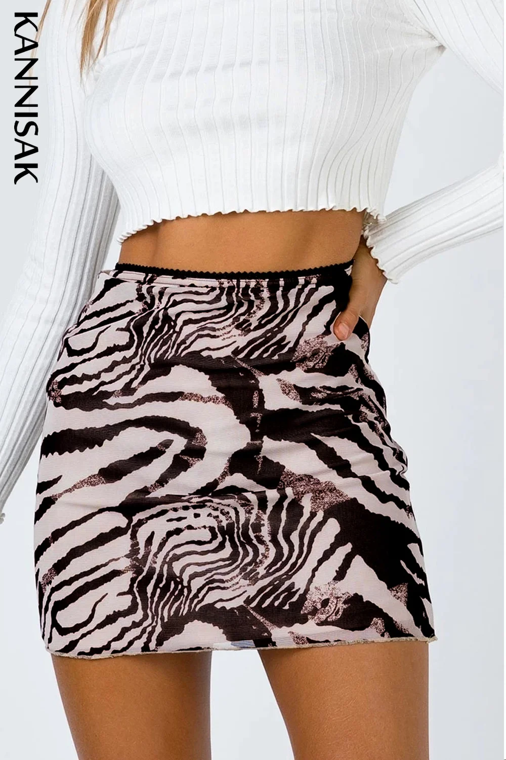 

Sexy Womens Skirts Empire Spring Summer 2022 Slim Ladies Mini Pencil Skirt Print Leopard Casual Female Korean Fashion Clothing