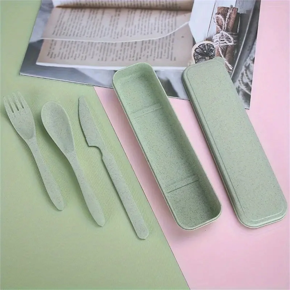 Дорожные портативные столовые приборы в уличном стиле нож из пшеничной соломы