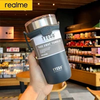 realme thermos mug beer water bottle cup stainless steel tumbler thermal coffee insulated bottle isothermal cold travel