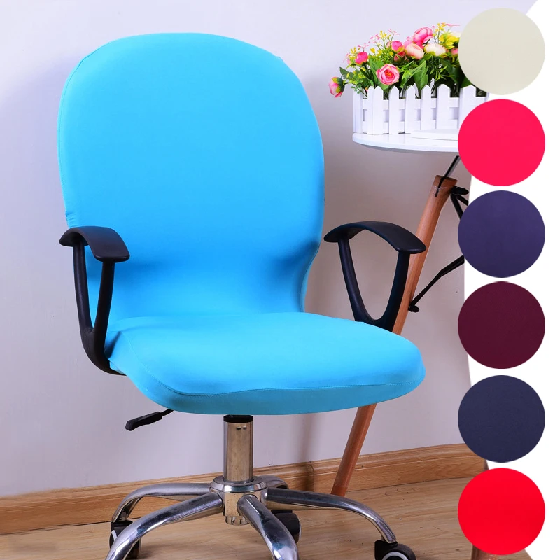 

1pcs Universal Solid Color Computer Office Chair Covers Stretch Desk Chair Cover Rotating Chair Slipcovers Furniture Protector
