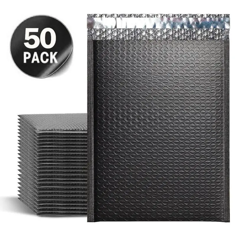 

13x18 см 50 шт. черные пузырчатые почтовые конверты, мягкие Поли Конверты, упаковка для деловых почтовых отправлений, доставка, пакет на застежке-молнии, розовый, зеленый