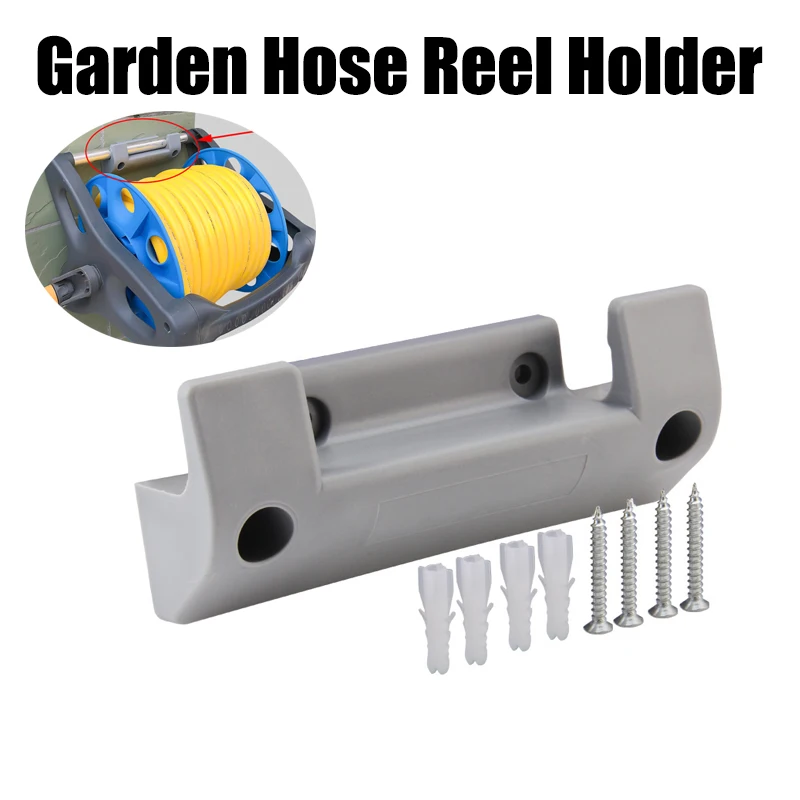 

1 Set Garden Hose Reel Holder PVC Wall Mounted Hanger Storage Hook Rack Reel Pipe Holder with 4pcs Expansion Screws