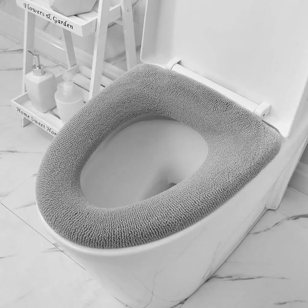 

Practical Toilet Pad Cushion with Handle Fade Resistant Warmer Toilet Seat Cover Pad Comfortable Closestool Seat Mat for Home