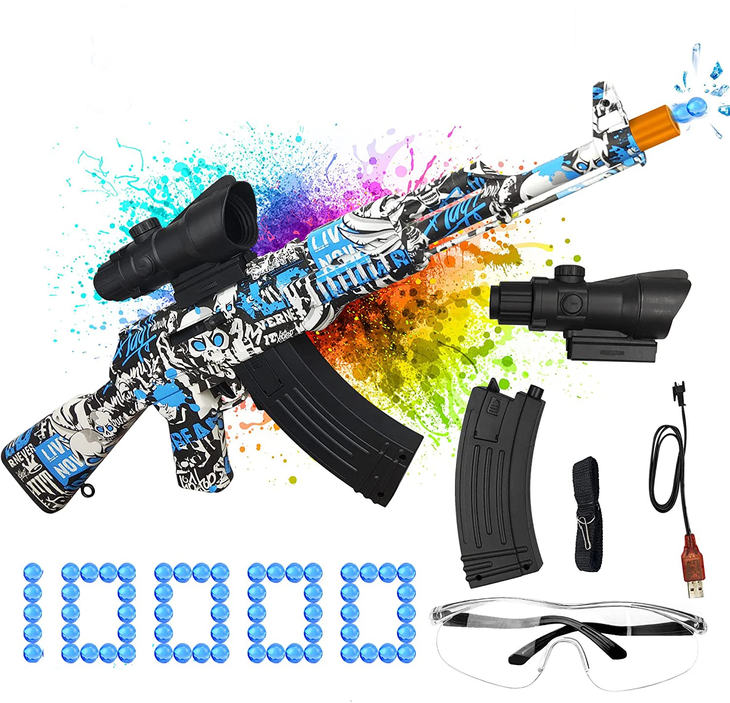 

2 in 1 Modes Electric Manual AK47 Splatter Ball Gel Blaster Toy Gun Rifle Water Paintball Outdoor Game Airsoft Pistol For Boys