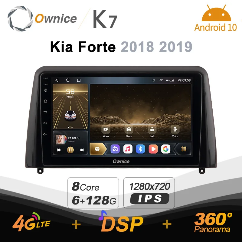 

Ownice K7 Android 10.0 Car Radio Stereo for Kia Forte 2018 2019 Support Front camera 4G LTE 360 2din Auto Audio System 6G+128G
