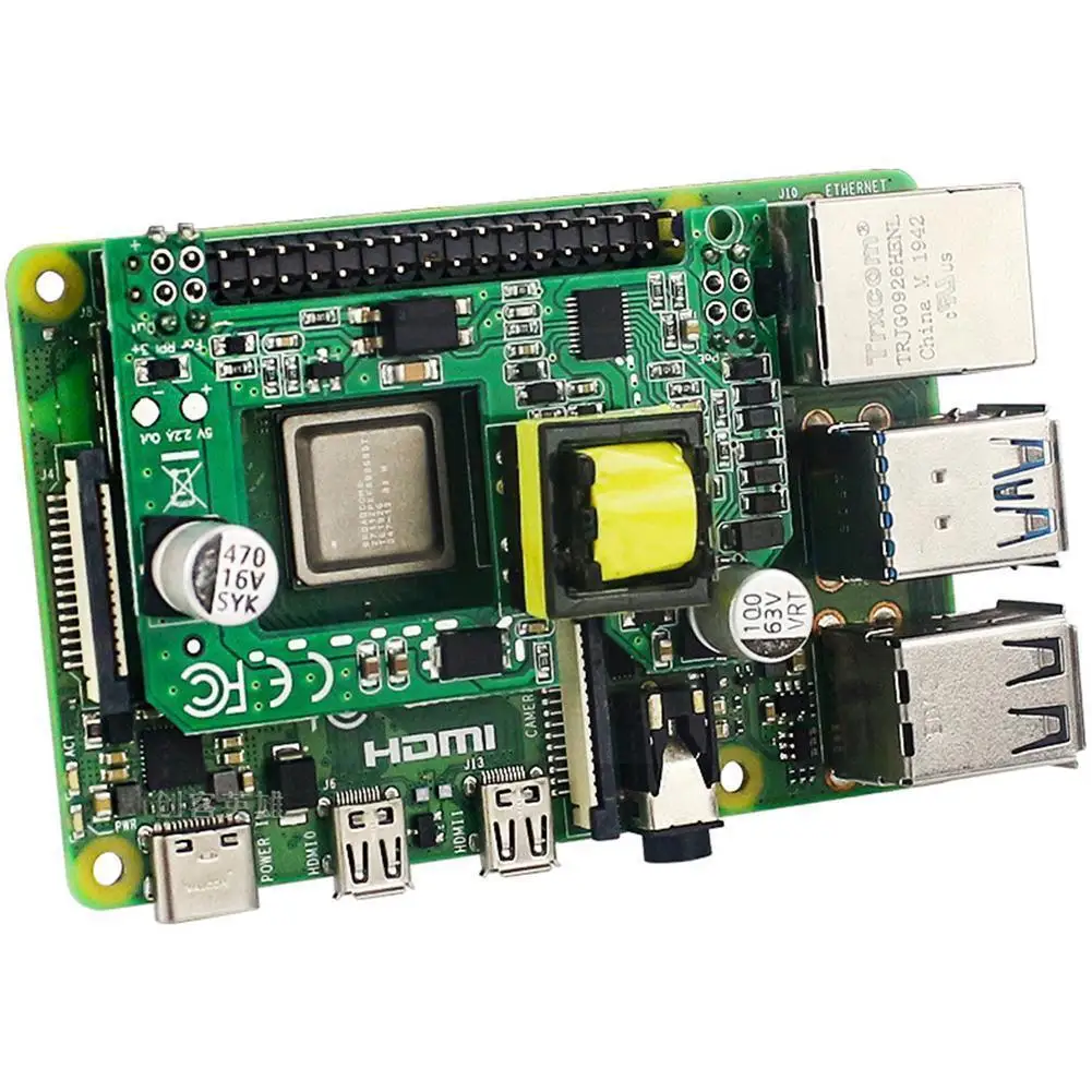 

1Pcs Ethernet POE Active Power Supply Module 802.3af Network Expansion Board With Heatsink For Raspberry Pi 4B/3B+ C6Q0
