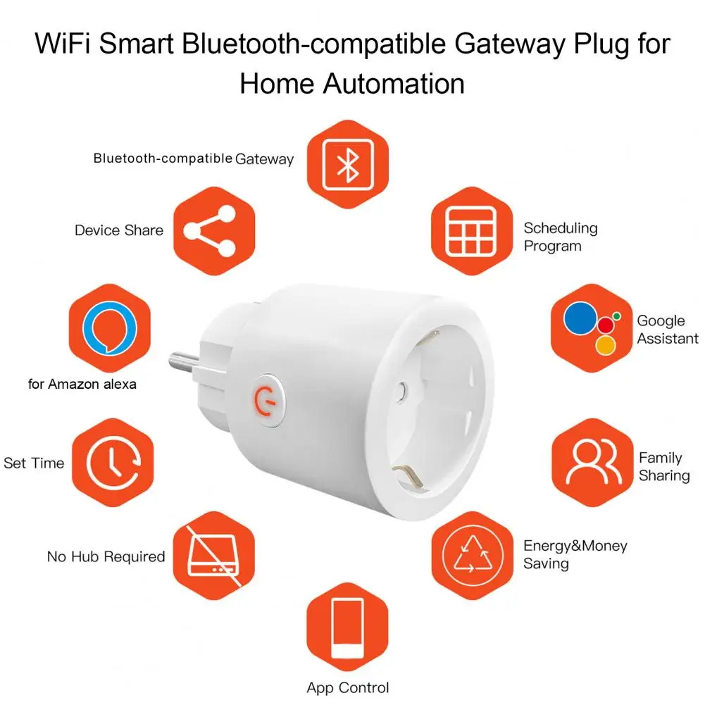 

WiFi Smart Plug Practical WiFi Support Portable Voice Control EU Plug Adapter
