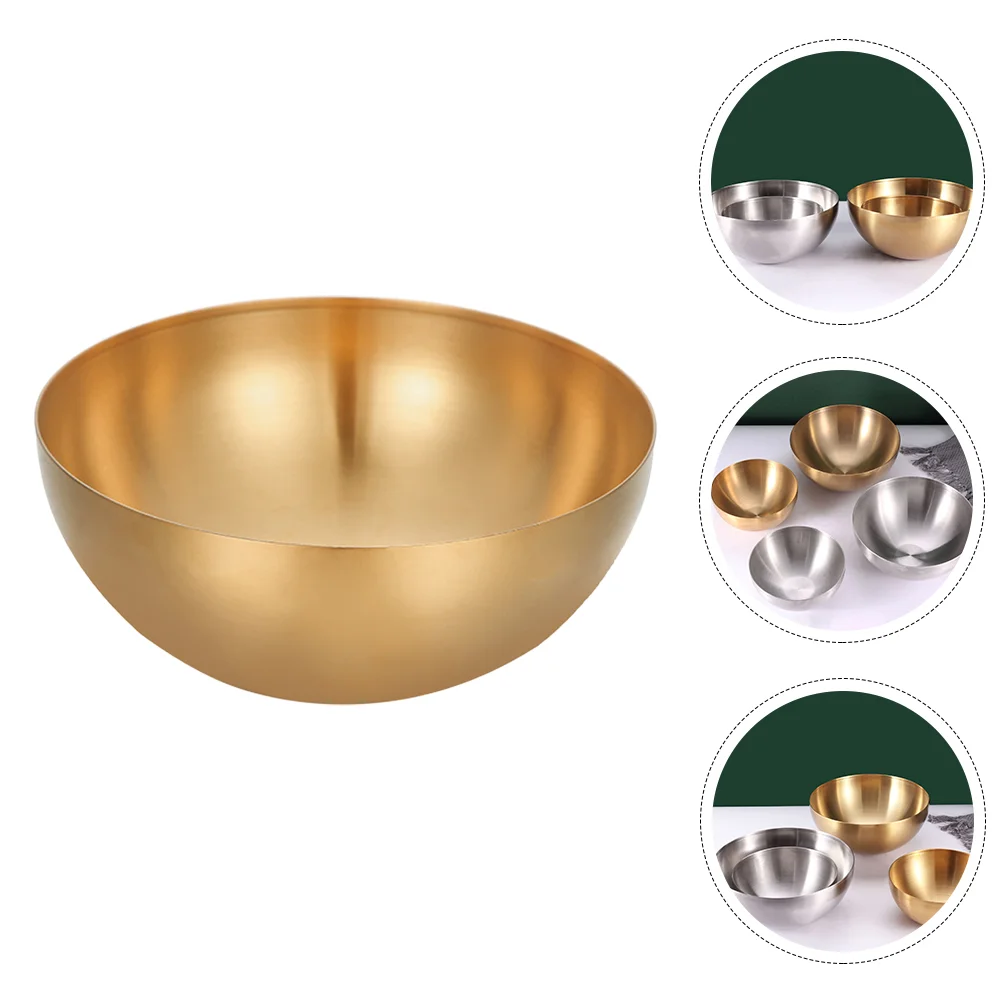 

Bowl Steel Bowls Stainless Metal Serving Mixing Soup Salad Rice Insulated Ice Cream Nesting Cereal Layer Ramen Snack Fruit