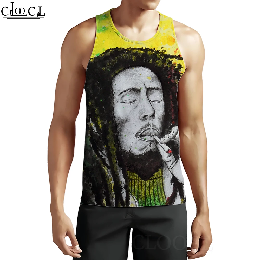 

CLOOCL Men Tank Tops Reggae Creator Bob Marley 3D Printed Vest Streetwear Casual Fitness Sleeveless Fashion Summer Teens Tops