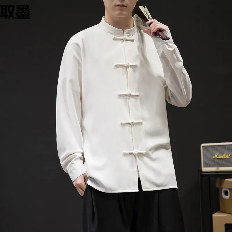 Костюм Тан мужской весенне-осенний костюм в китайском стиле свободная рубашка на